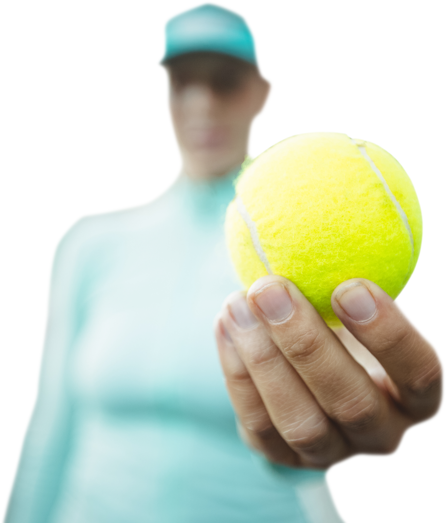 Transparent PNG of Caucasian Man Holding Tennis Ball in Focus - Download Free Stock Images Pikwizard.com