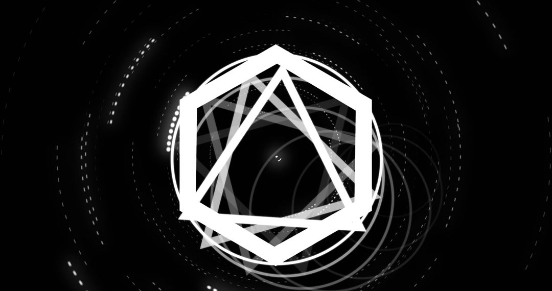 Abstract Geometric Shapes on Black Background