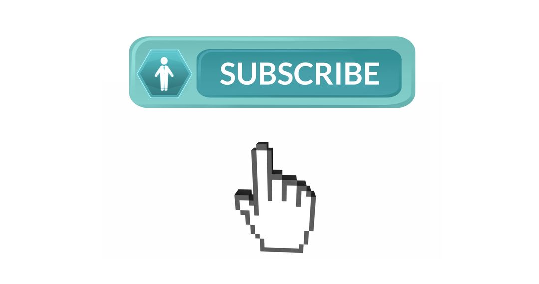 Hand Cursor Clicking Subscribe Icon for Content Engagement