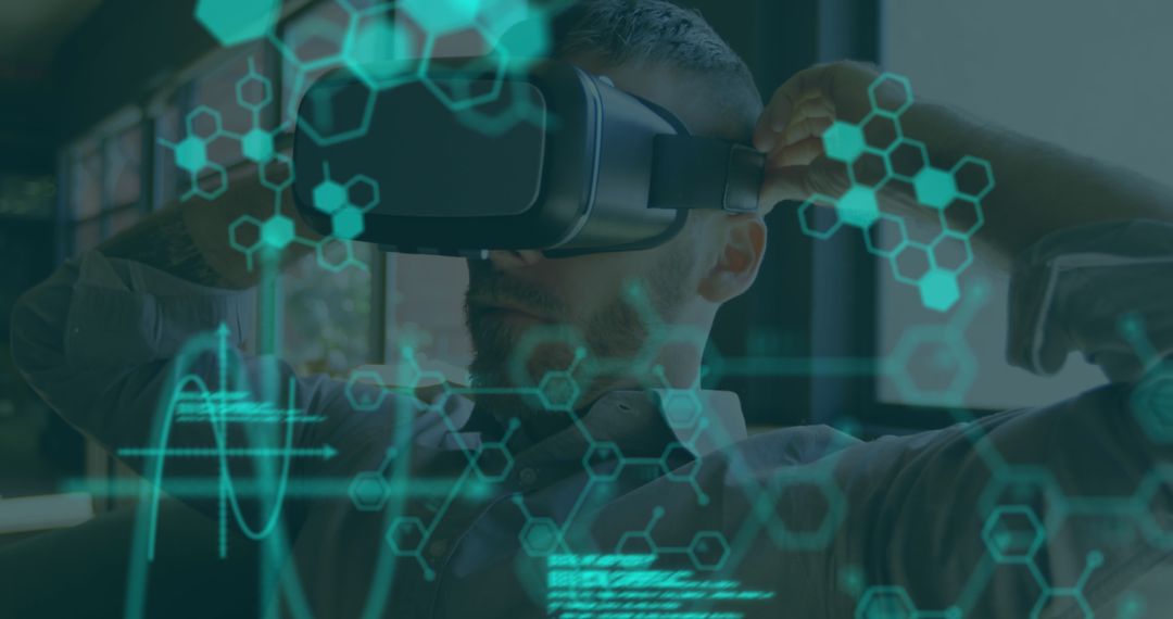 Man Interacting with Augmented Reality Medical Technology