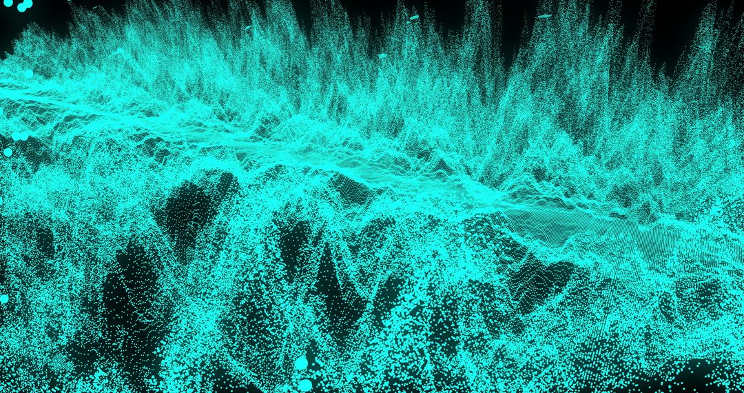 Glowing Blue Waves in Abstract Digital Art