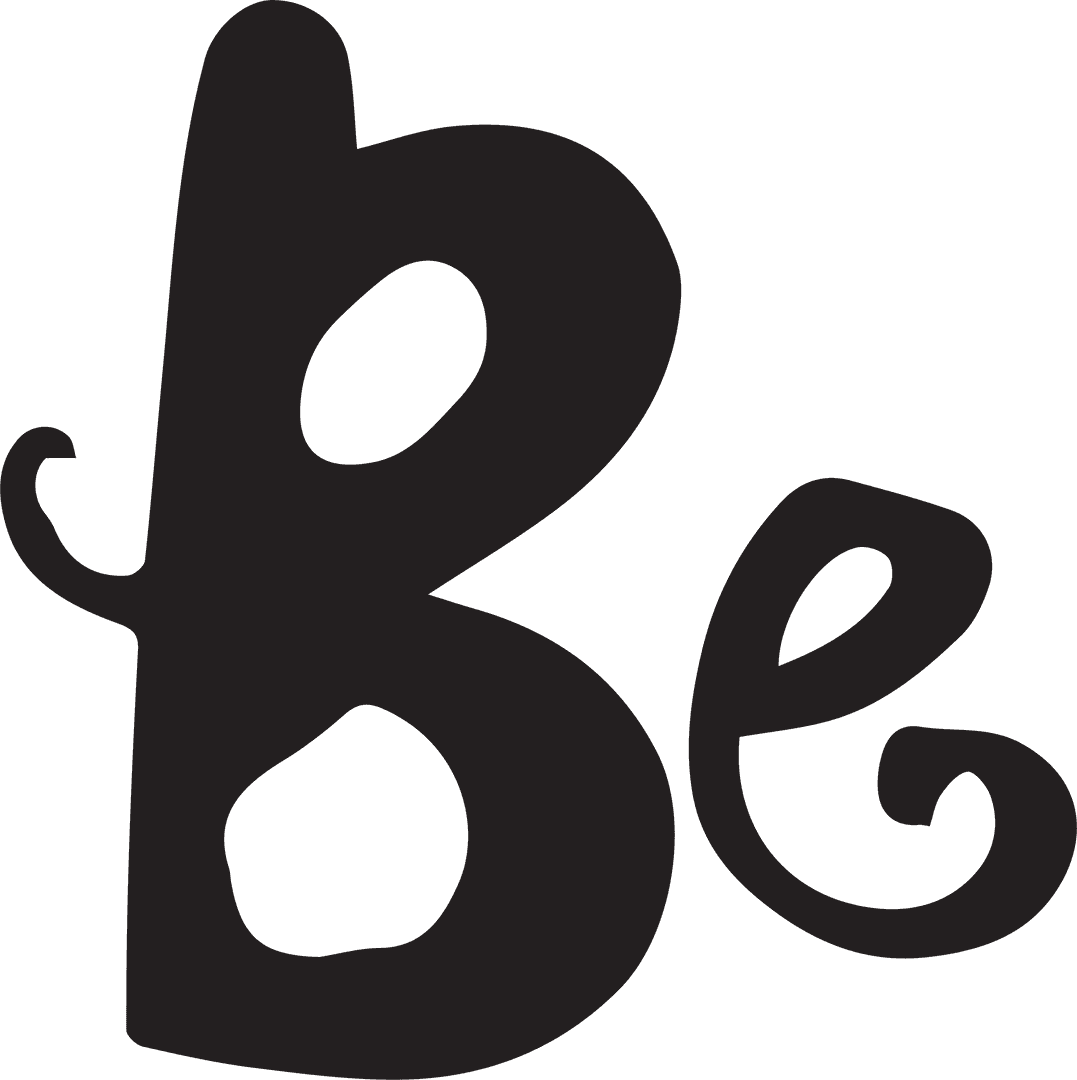 Whimsical 'Be' Text on Transparent Background for Lifestyle Designs