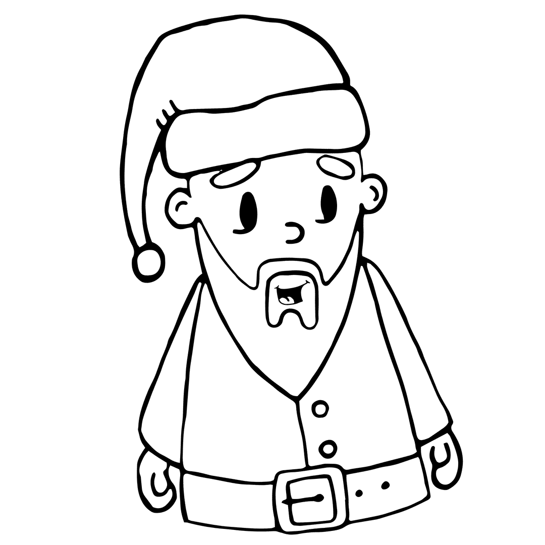 Father Christmas Transparent on Isolated Background