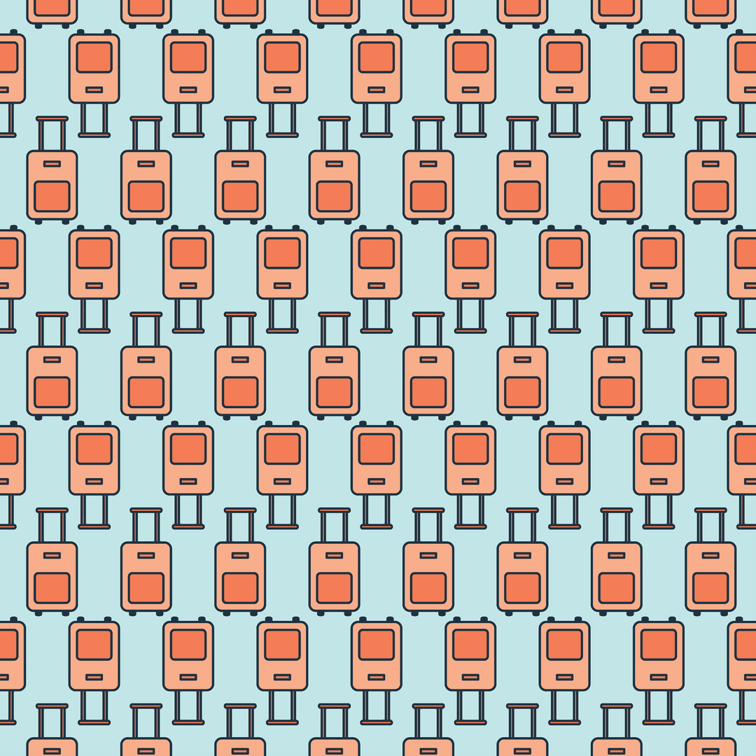 Seamless Travel Luggage Pattern on Transparent Background