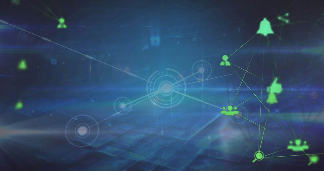 Digital Connection Icons in Global Network Interface Style