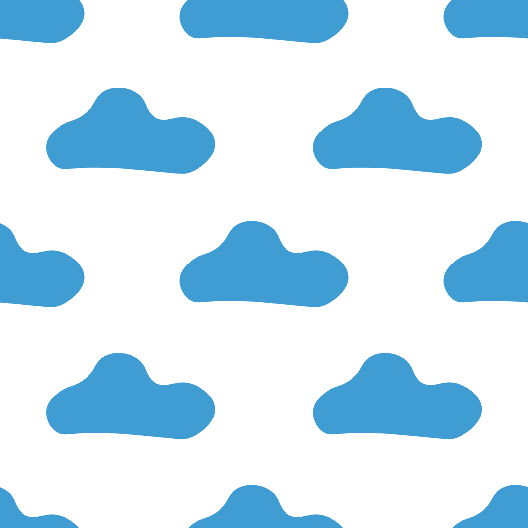 Seamless Blue Cloud Pattern on Transparent Background
