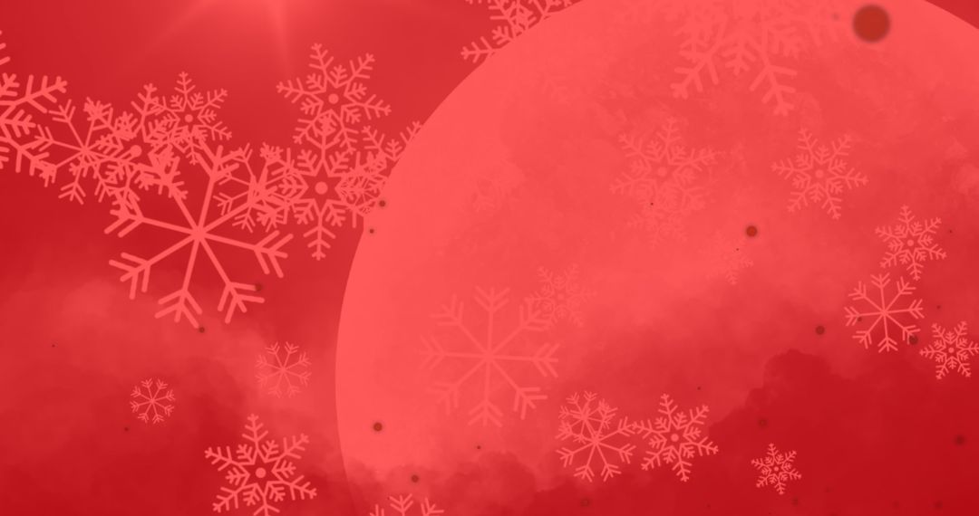 Wintery Snowflakes in Red_ Festive Digital Background