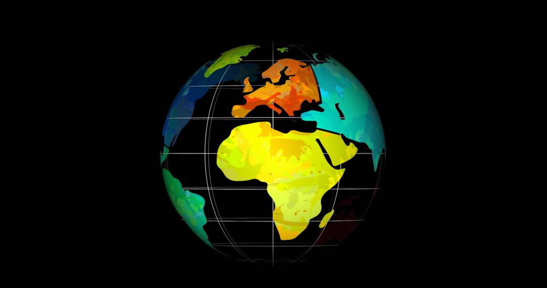 Spinning Globe Displaying Stock Market Data on Dark Background