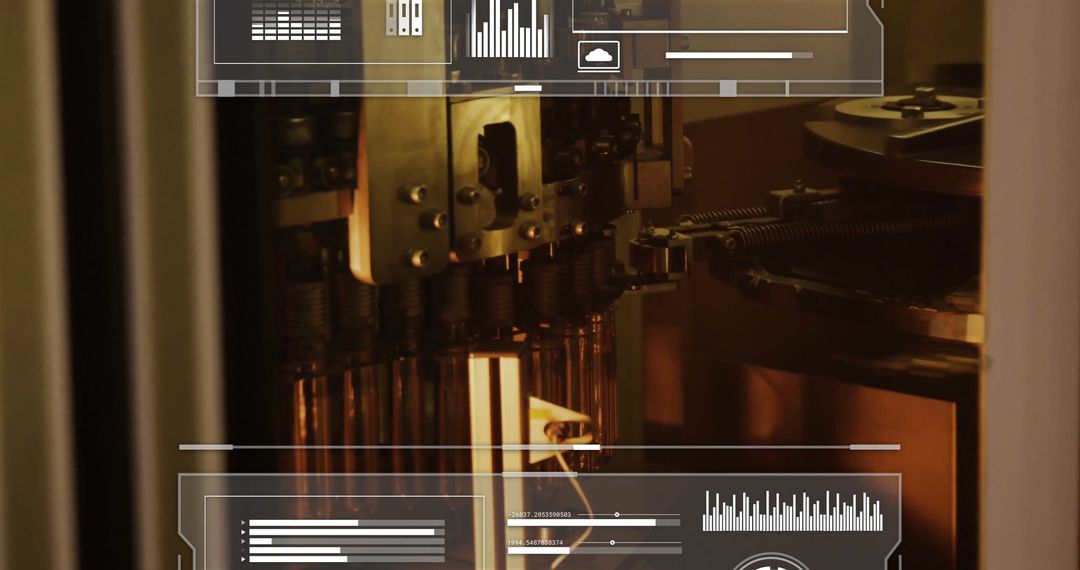 Futuristic Robotic Assembly with Holographic Interface Overlays