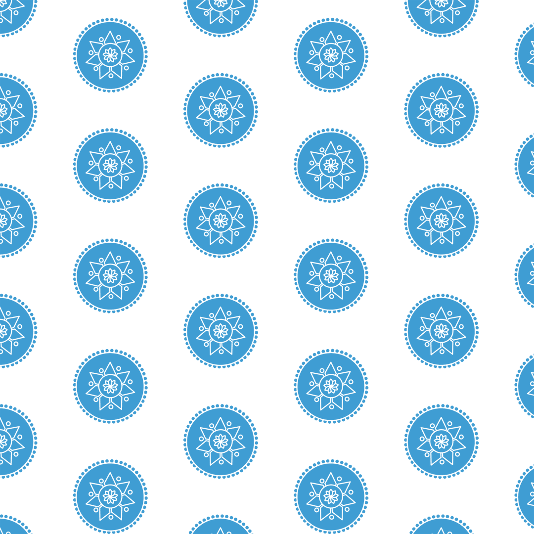 Seamless Blue Polka Dot Pattern on Transparent Background