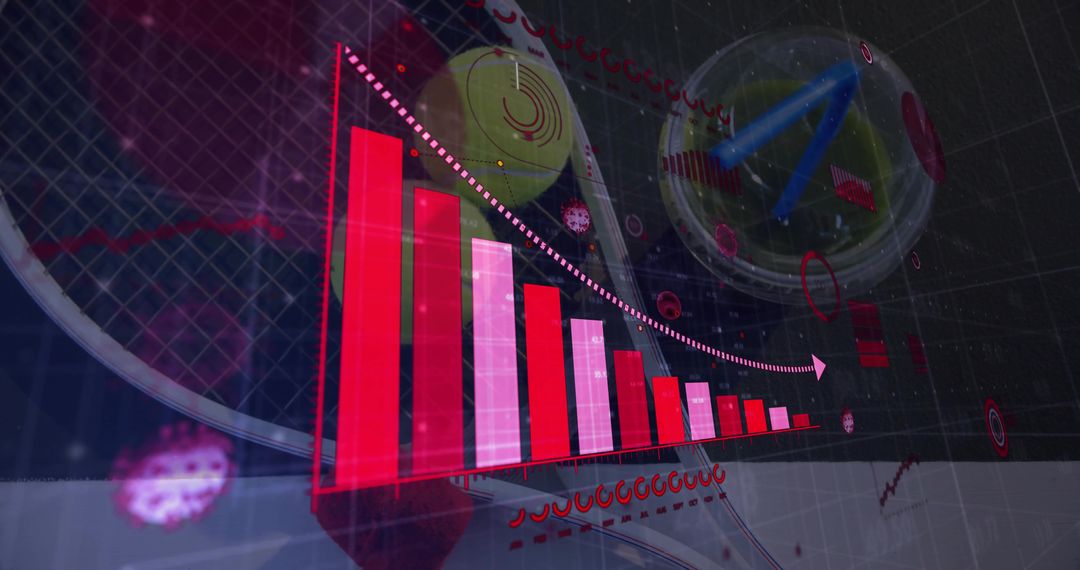 Futuristic Sports Analytics Interface with 3D Bar Chart
