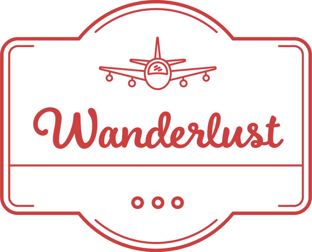 Transparent Red Wanderlust Logo Airplane Design