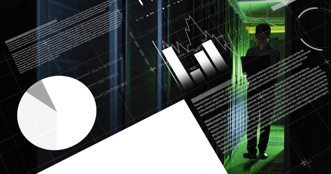 Asian IT Engineer Analyzing Data in Server Room