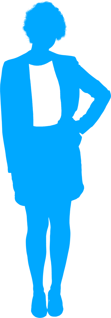 Full-Length Silhouette of Woman Standing with Hand on Waist Transparent