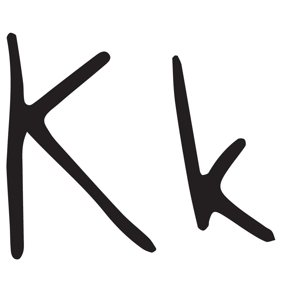 Creative K Letter on Transparent Background Isolated Symbol