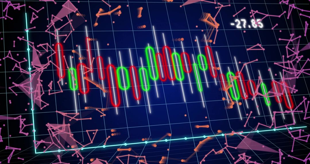 Colorful Financial Data Visualization with Digital Graph Elements