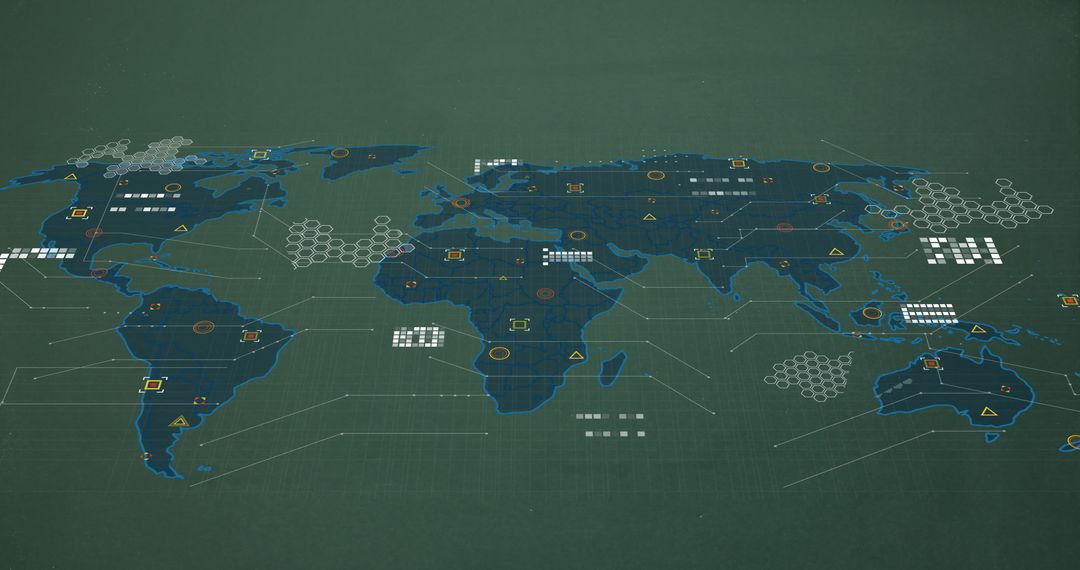 Global Digital Network Connections Map Background