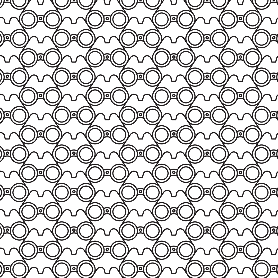 Black Goggles Icons Pattern on Transparent Background for Designs