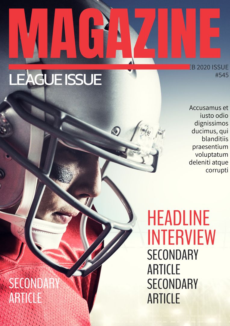 Football Player Concentrating for League Game on Magazine Cover - Download Free Stock Templates Pikwizard.com