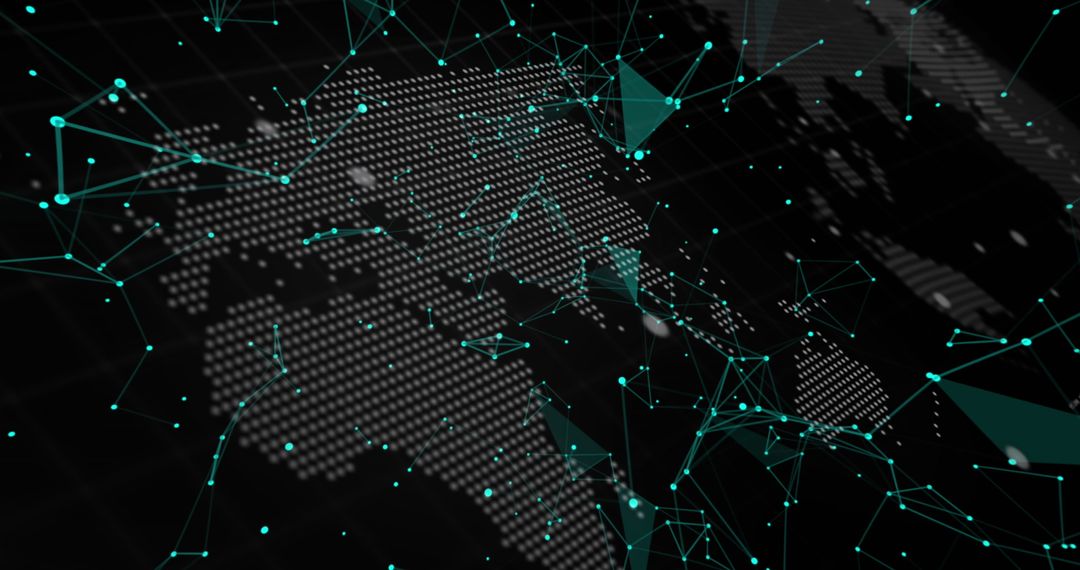 Digital World Map with Global Connectivity Network