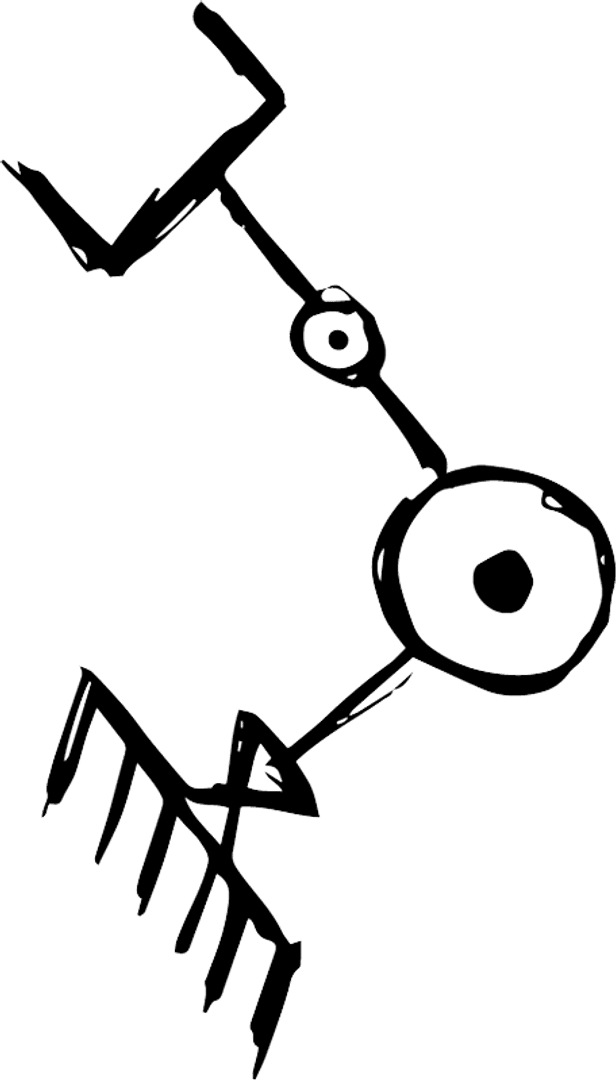 Transparent Hand-Drawn Gardening Tools Illustration