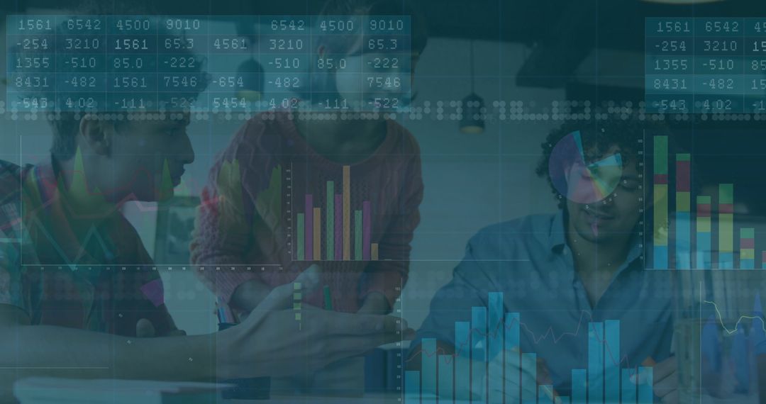 Analysts Collaborating Over Data Insights in Office Environment