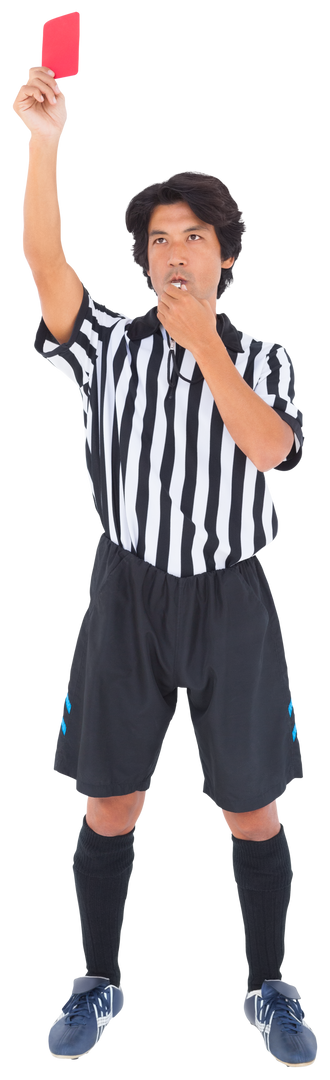 Referee Blowing Whistle and Showing Red Card with Transparency - Download Free Stock Images Pikwizard.com