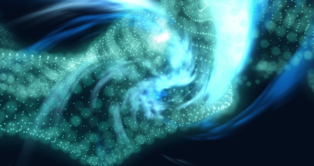 Dynamic Rotating Blue and Green Luminous Abstract Vortex