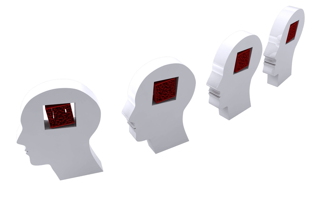 Digitally Rendered Transparent Human Heads with Labyrinth Patterns - Download Free Stock Images Pikwizard.com