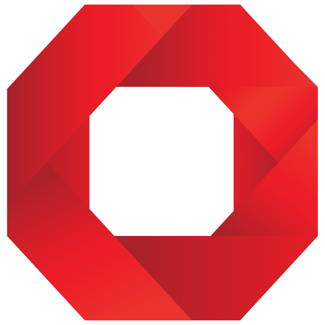 Geometric Red Hexagon with Transparent Background