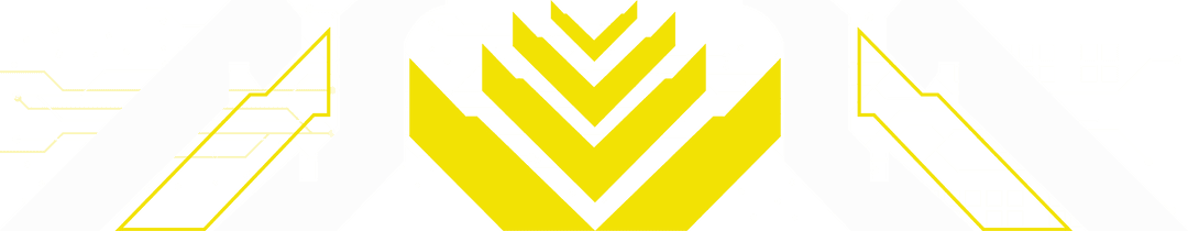 Futuristic Yellow Chevrons on Transparent Background