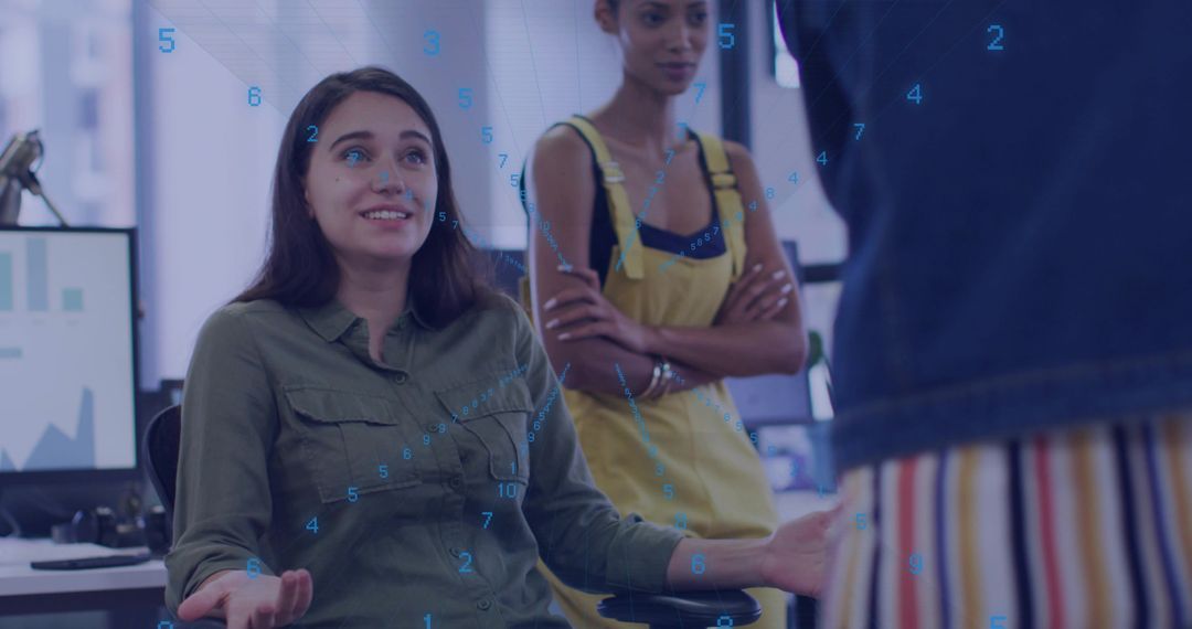 Businesswoman Explaining Data Visualization in Modern Office