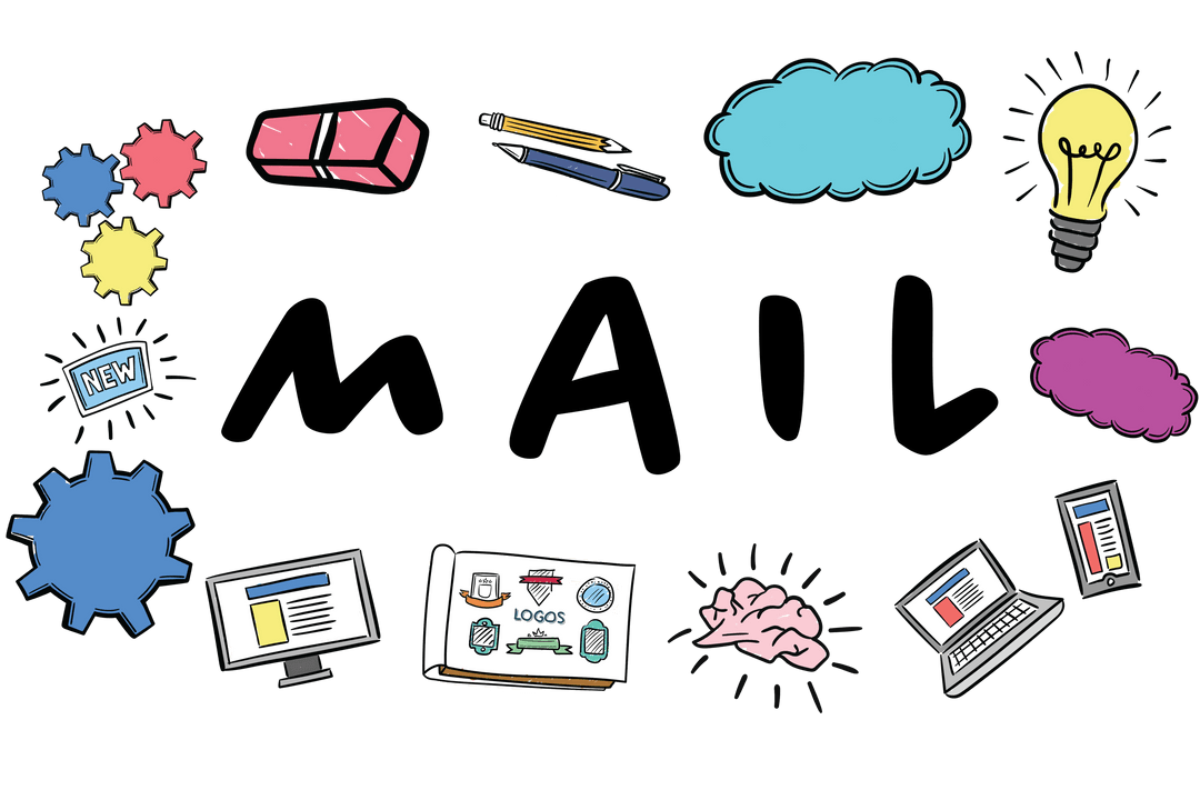 Creative Office Elements on Transparent Background For Design