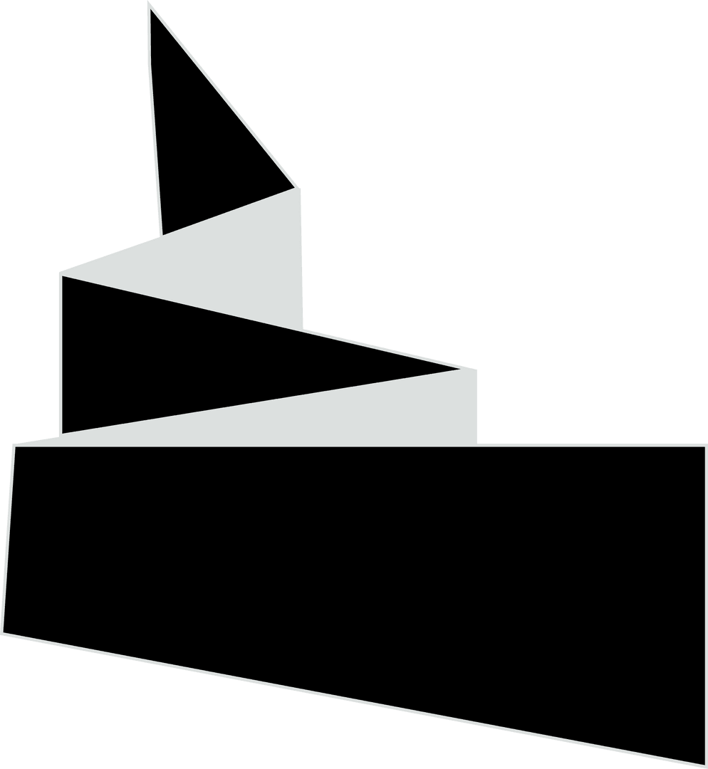 Geometric Black Shapes Illustration on Transparent Background