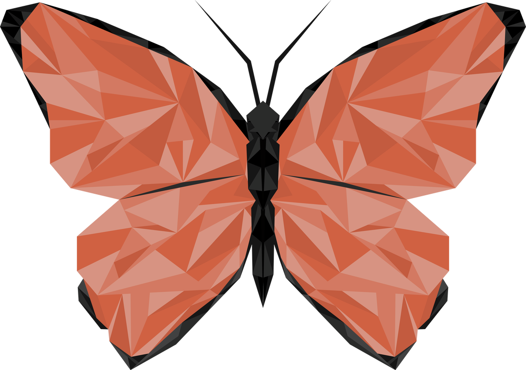 Geometric Red Butterfly Vector Illustration on Transparent Background - Download Free Stock Images Pikwizard.com