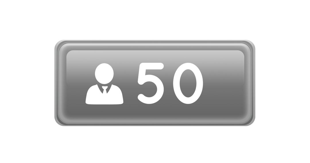 Symbolic Icon Showing 50 Users on White Background