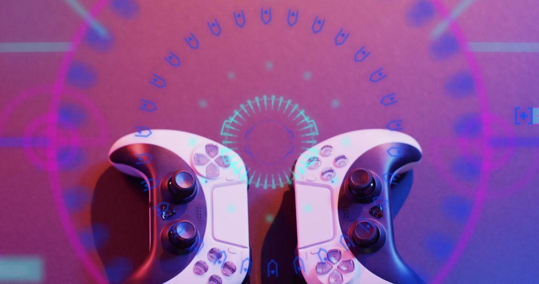 Futuristic Game Controllers with Digital Interface Overlay