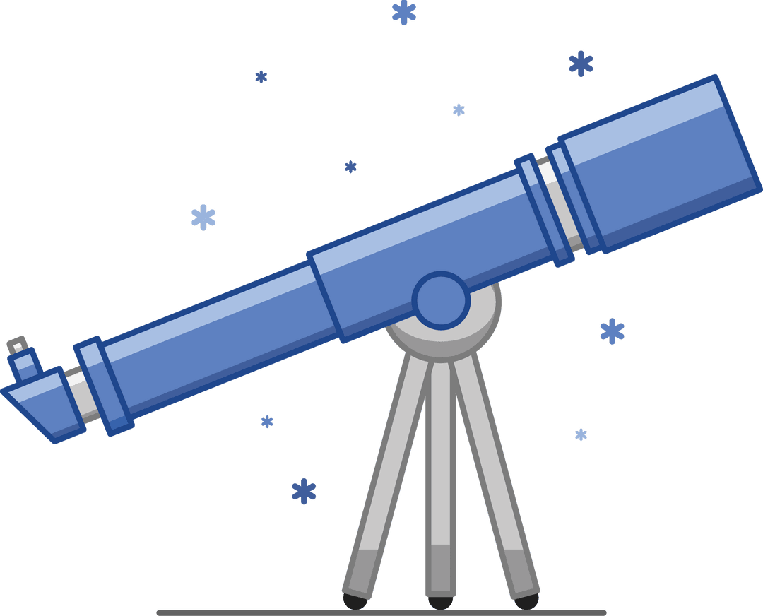 Digital Illustration of Telescope on Transparent Background