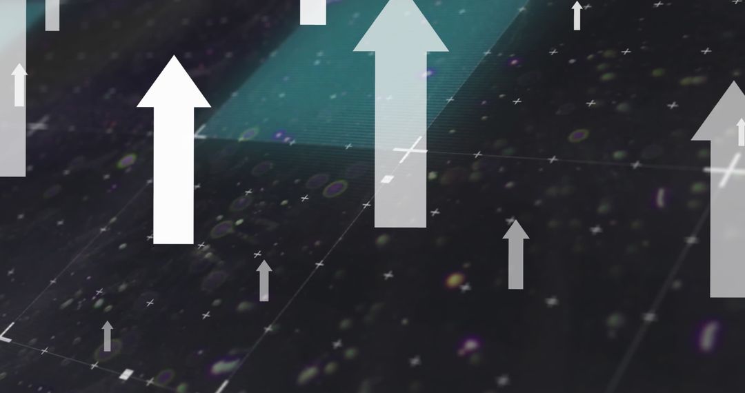 Futuristic Digital Interface with Upward Arrows