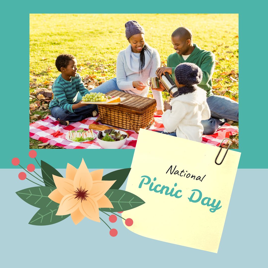 Happy African American Family Picnic on National Picnic Day
