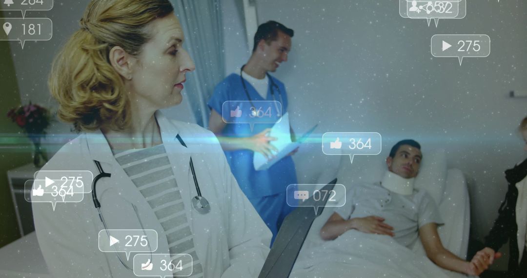 Healthcare Team Consulting Child and Parent in Hospital