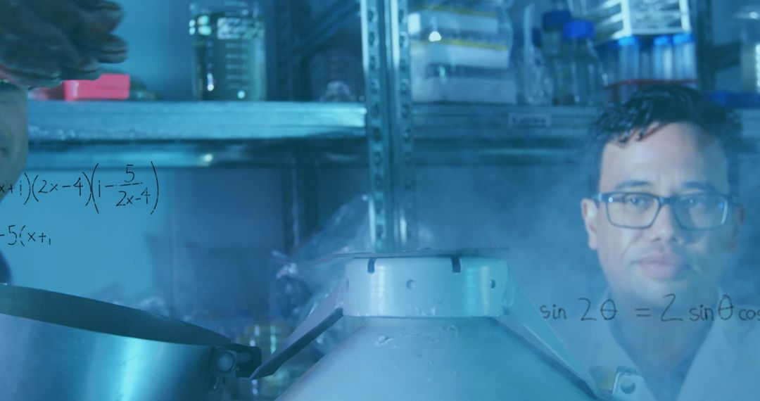 Scientist Analyzing Data on Scientific Glass in Laboratory Environment