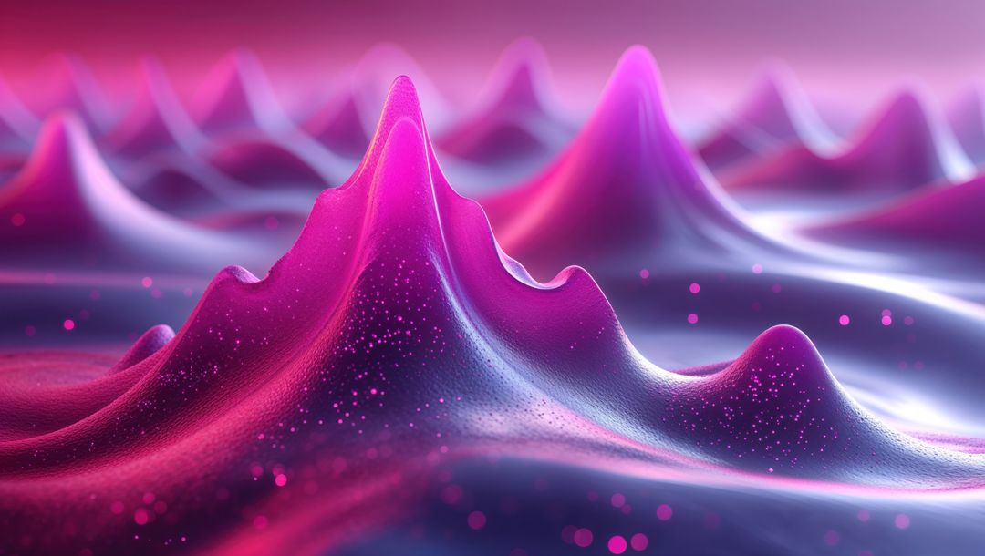 Futuristic Neon Peaks in Digital Virtual Terrain Horizon