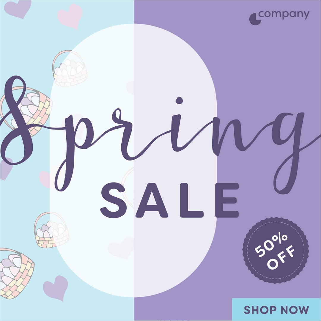 Digital Spring Sale Design on Transparent Background