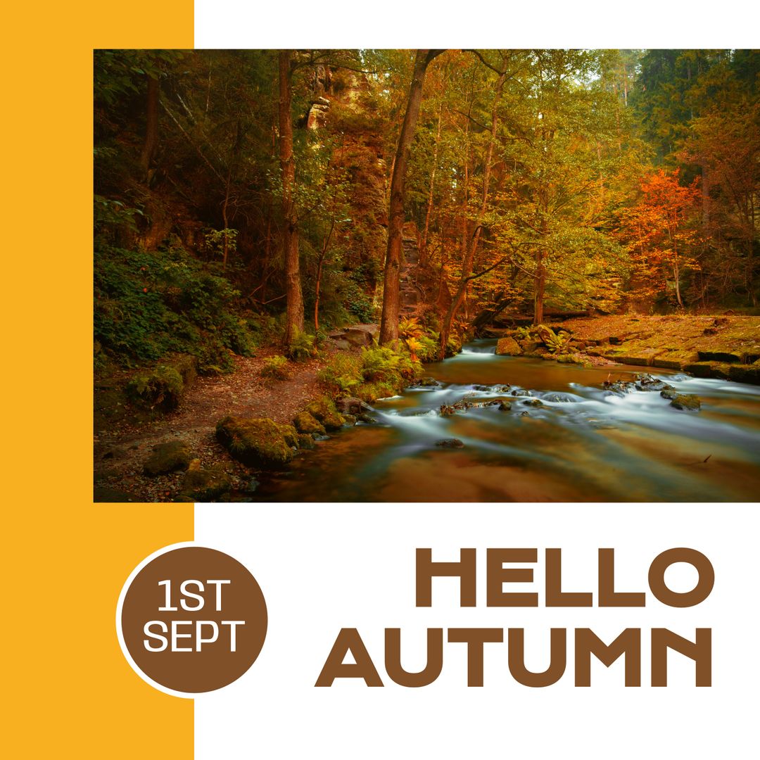 Welcome Autumn Scenic Forest and Serene River
