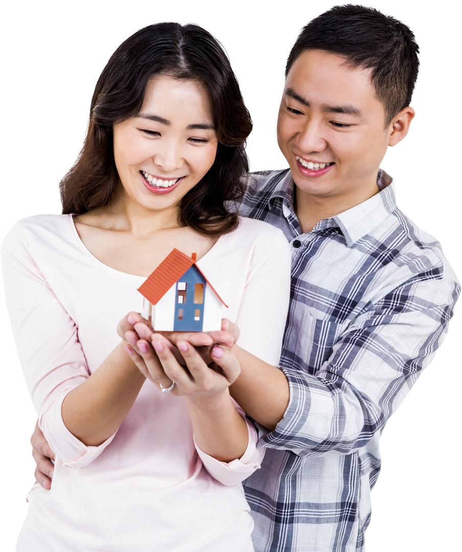 Happy Couple Holding Transparent Model House Celebrating Homeownership - Download Free Stock Images Pikwizard.com