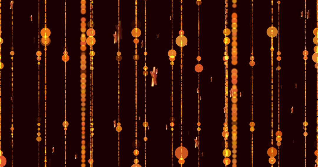 Golden Glowing Light Trails on Brown Background