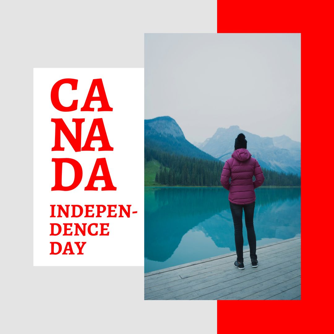 Celebrating Canada Independence Day by Mountain Lake