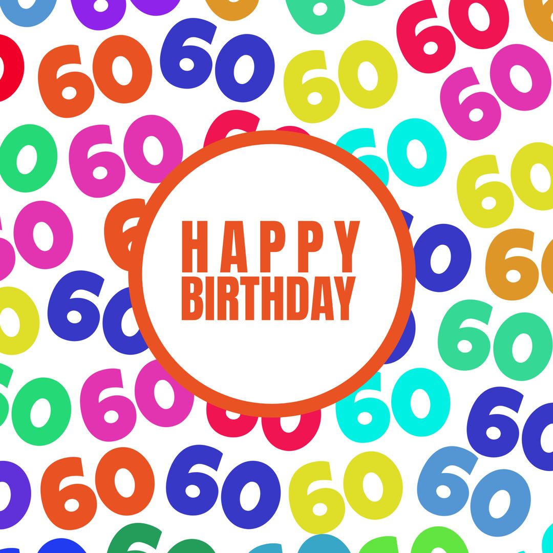 Colorful 60th Birthday Celebration Background - Download Free Stock Templates Pikwizard.com