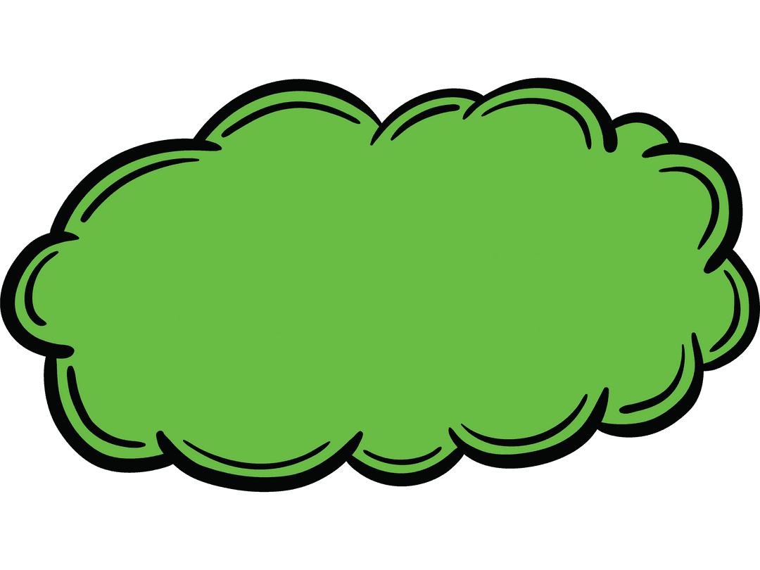 Green Cloud Illustration on Transparent Background
